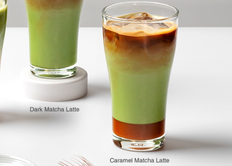 muji cafe coffee counter caramel matcha latte