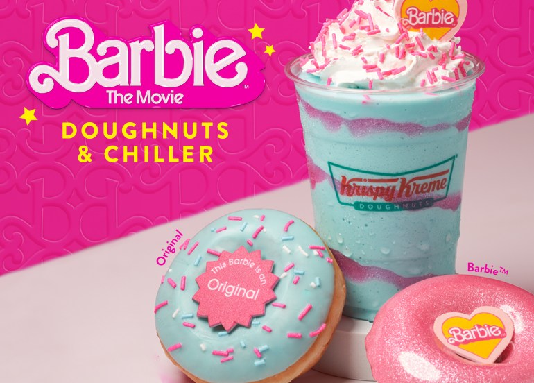 barbie the movie collection krispy kreme doughnuts donuts chiller milkshake