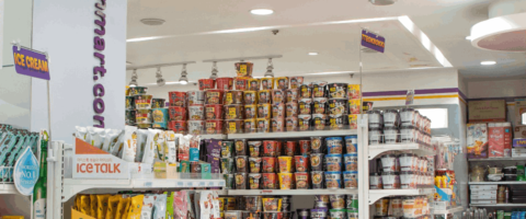 Korean Markets with Self-Service Ramyeon Areas