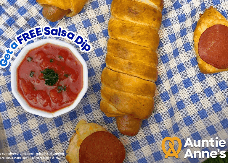 Auntie Anne's - Salsa with pretzel dog